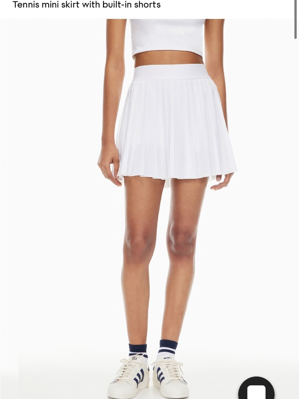 Aritzia White Pleated Circle Skirt
